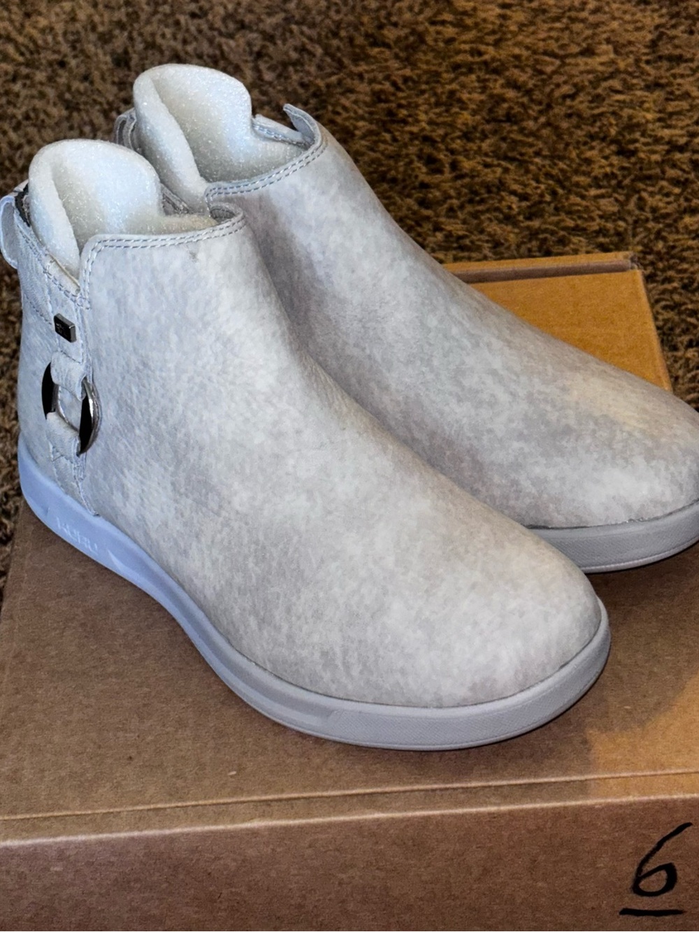 Kuru Tempo Women’s 6.5 Classic Outdoor Nubuck Leather Zip Ankle Boots Grey NWB!